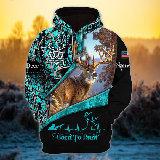 Personalized Born To Hunt Premium Deer Hunting Hoodies 3D