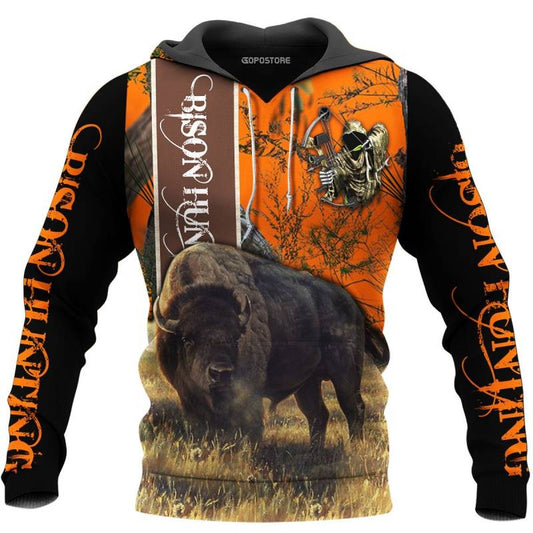 Custom Name Bison Hunting 3D All Over Printed Clothes