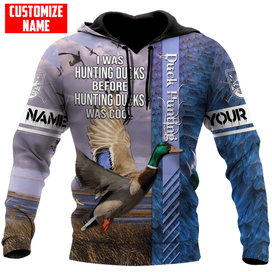 Duck Hunting Personalized 3D Over Printed Hoodie