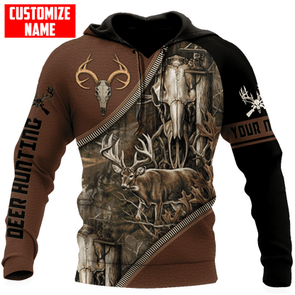 Customized Name Deer Hunting 3D Design All Over Printed