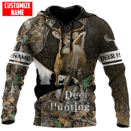 Deer Hunting Personalized Name 3D Over Printed Hoodie