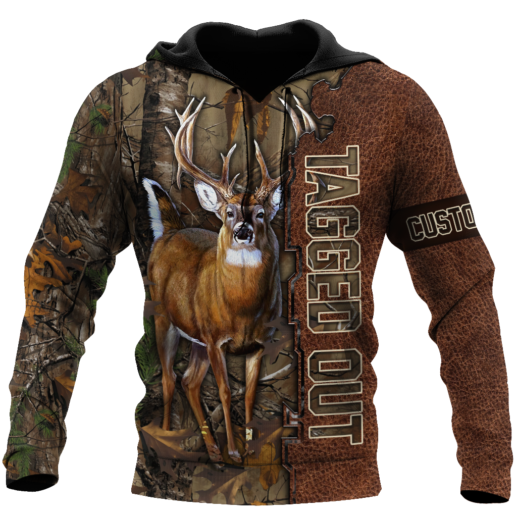 Deer Hunting Personalized Name 3D Over Printed Hoodie