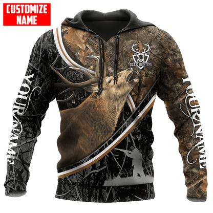 Deer Hunting Personalized Name 3D Over Printed Hoodie