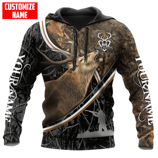 Deer Hunting Personalized Name 3D Over Printed Hoodie