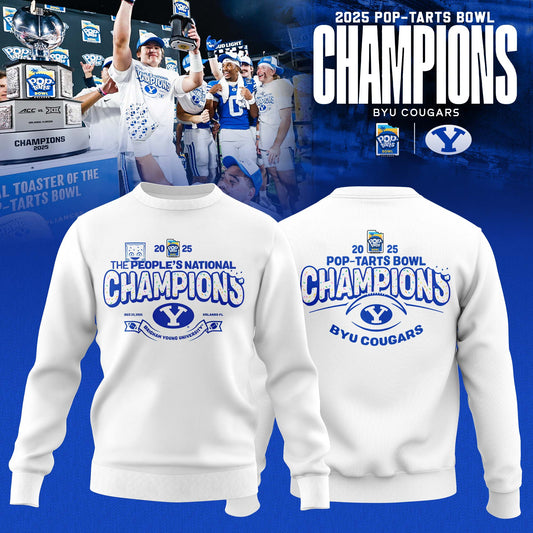 BYU Cougars 2025 Pop-Tarts Bowl Champions Locker Room Sweatshirt | GV43