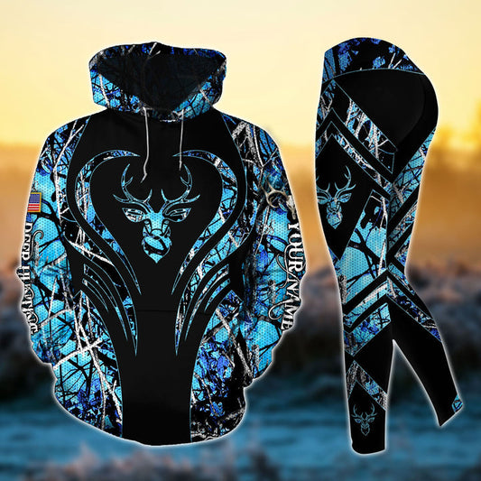 Max Corner Premium Heart Line Deer hunting 4 Personalized 3D Combo Hoodie & Legging Set