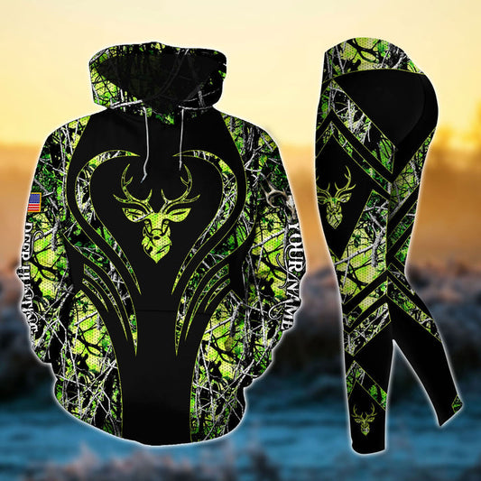 Max Corner Premium Heart Line Deer hunting 6 Personalized 3D Combo Hoodie & Legging Set