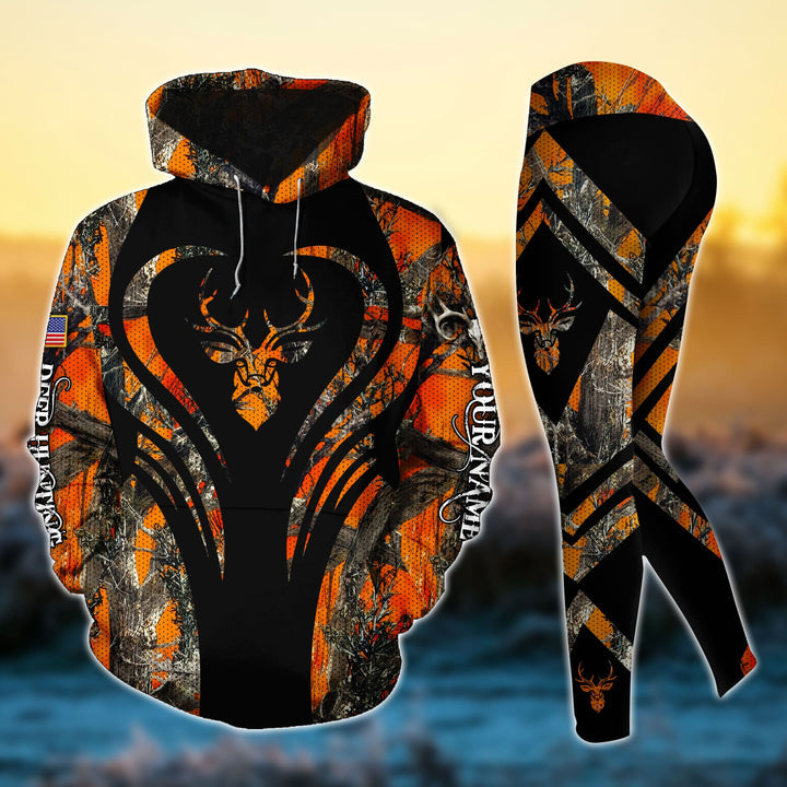 Max Corner Premium Heart Line Deer hunting 7 Personalized 3D Combo Hoodie & Legging Set