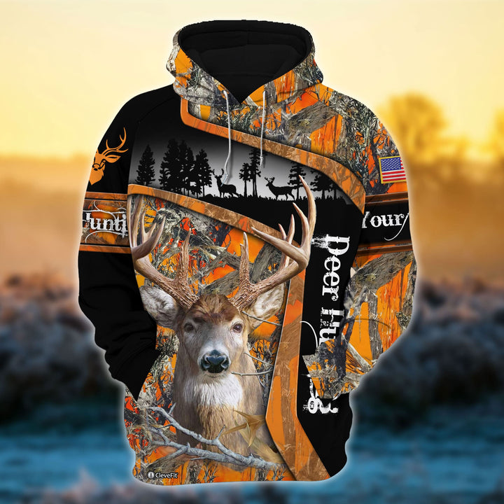 Custom Name Unique Deer Hunting 3D All Over Printed Clothes