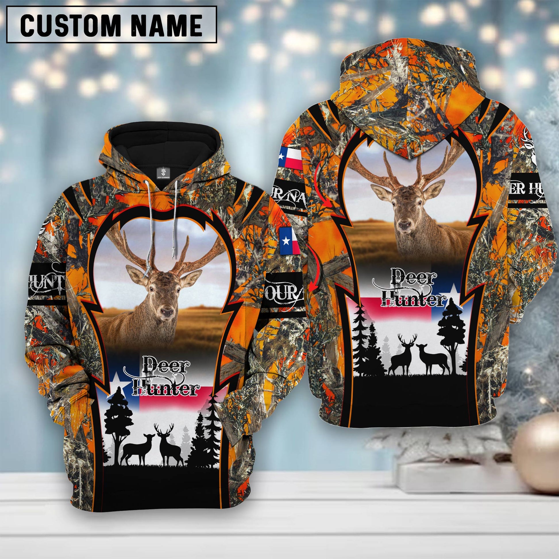 Custom Name Texas Camouflage Pattern Deer Hunting Shirt 3D All Over Printed Clothes