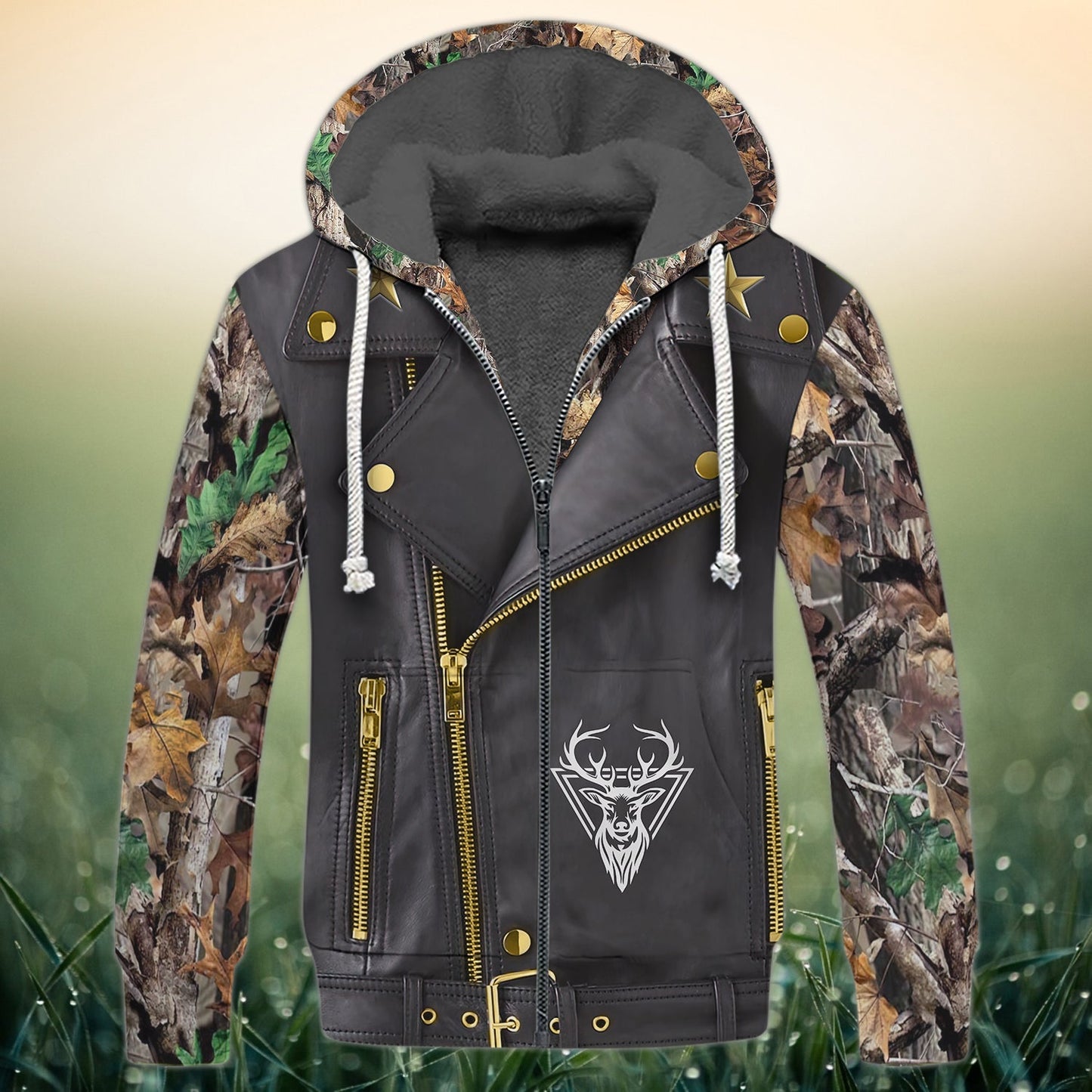 Hunting Just A Tip Black Leather Pattern Shirt 3D All Over Printed Clothes