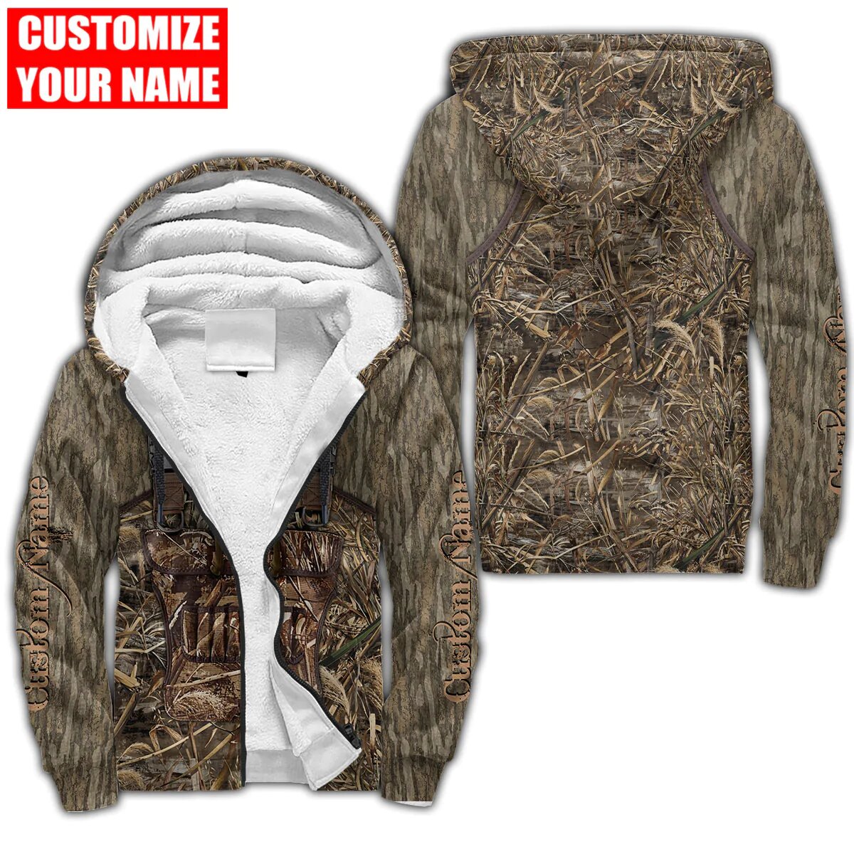 Deer Hunting Personalized Name 3D Over Printed Hoodie