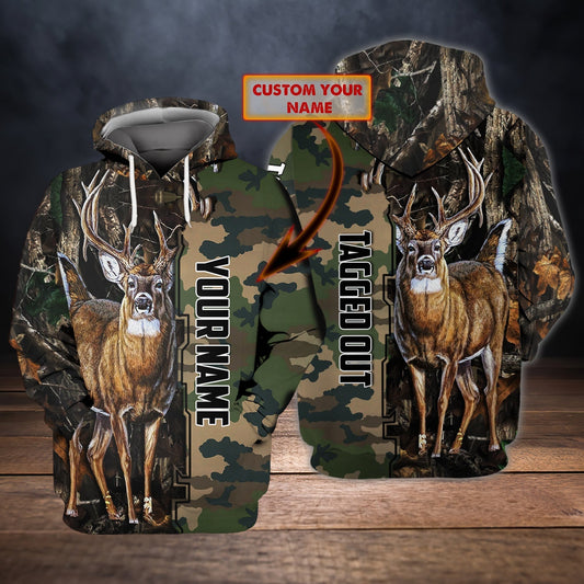 Custom Name Hunting Deer Target Out Shirt 3D All Over Printed Clothes