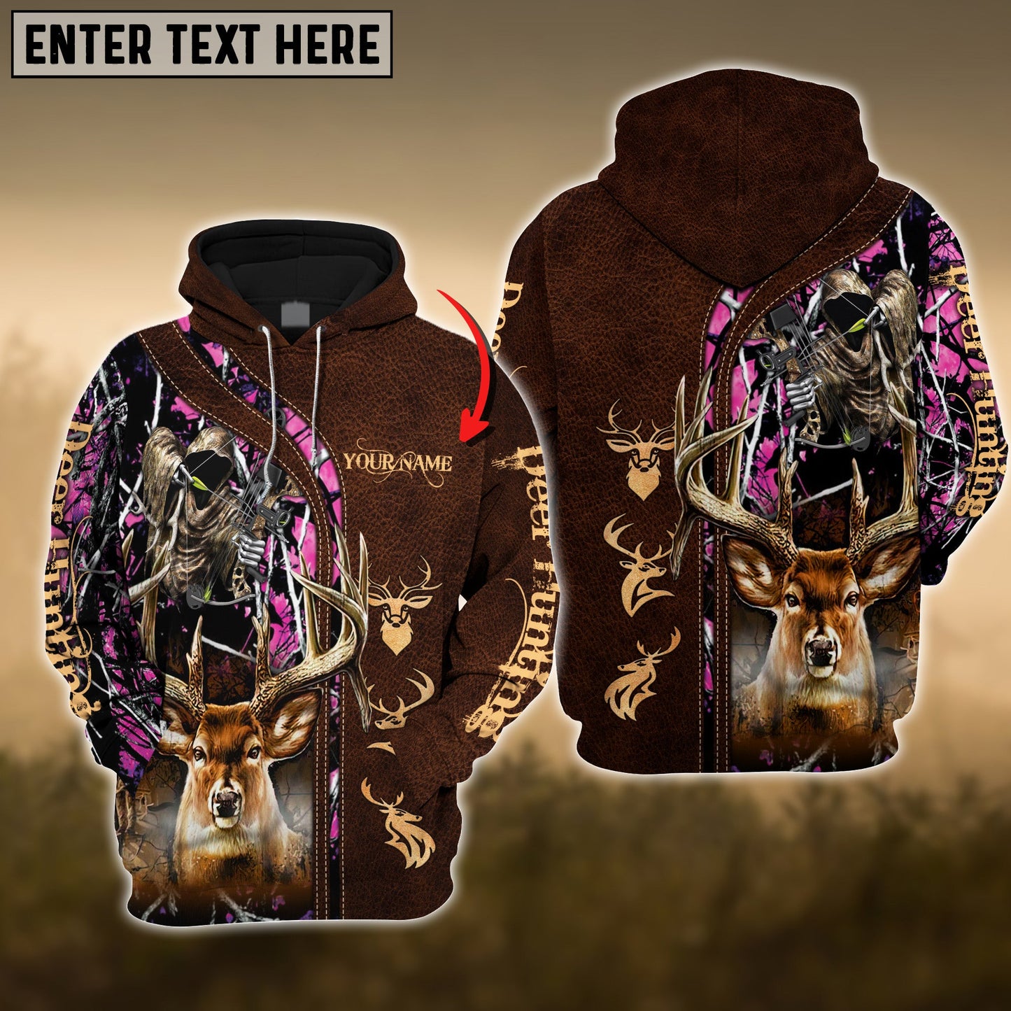 Custom Name Hunting Deer ( Multicolor Option ) Shirt 3D All Over Printed Clothes