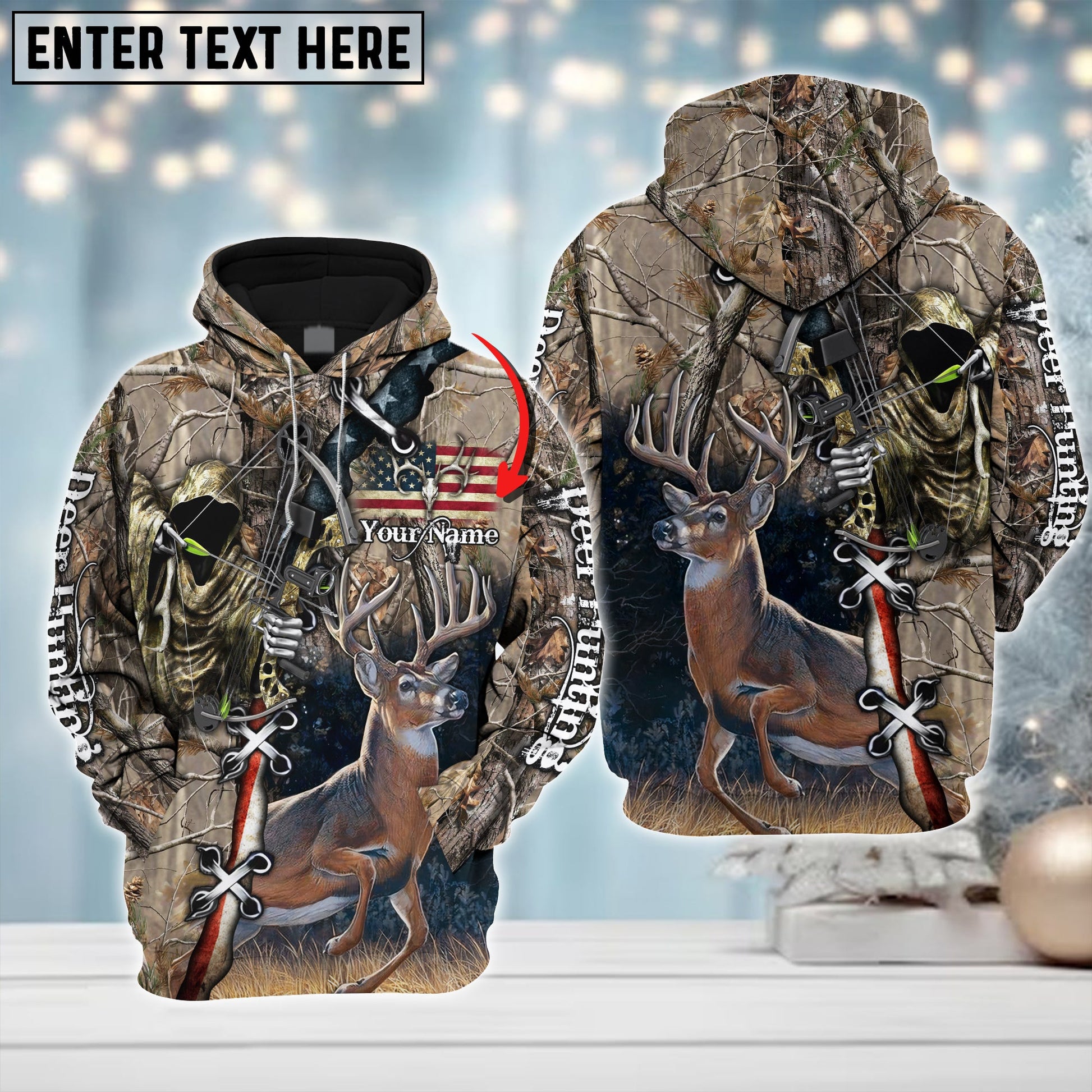 Custom Name Hunting Deer American ( Multicolor Option ) Shirt 3D All Over Printed Clothes