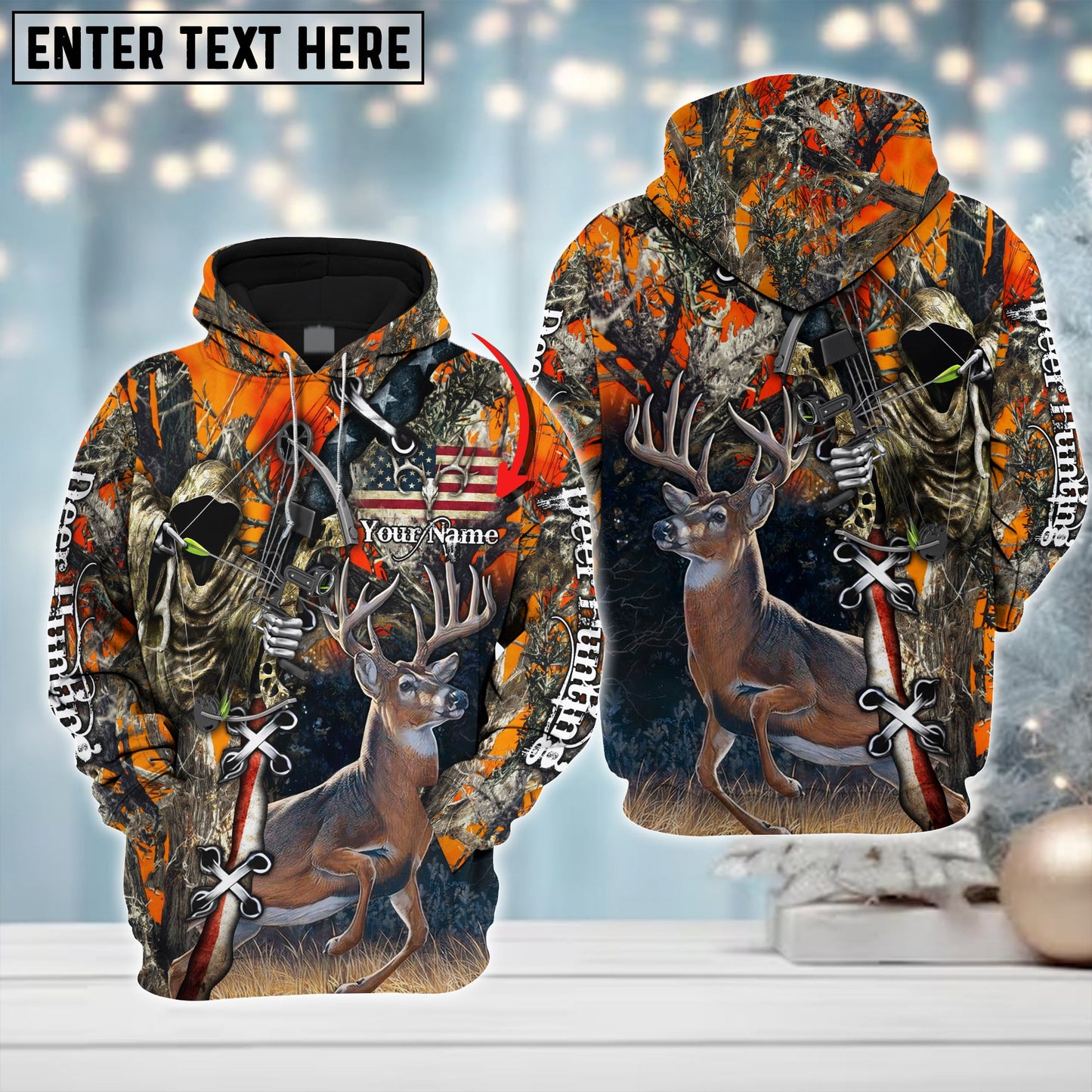 Custom Name Hunting Deer American ( Multicolor Option ) Shirt 3D All Over Printed Clothes