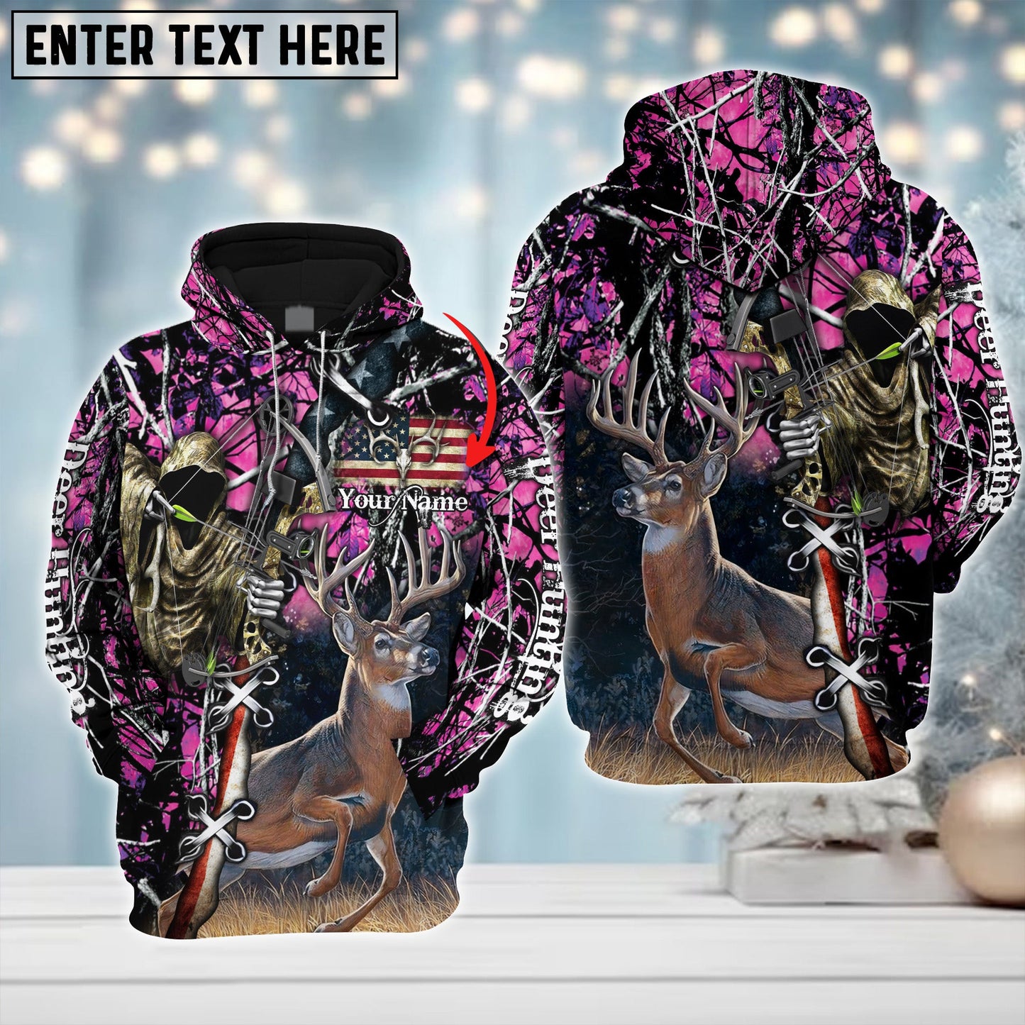 Custom Name Hunting Deer American ( Multicolor Option ) Shirt 3D All Over Printed Clothes