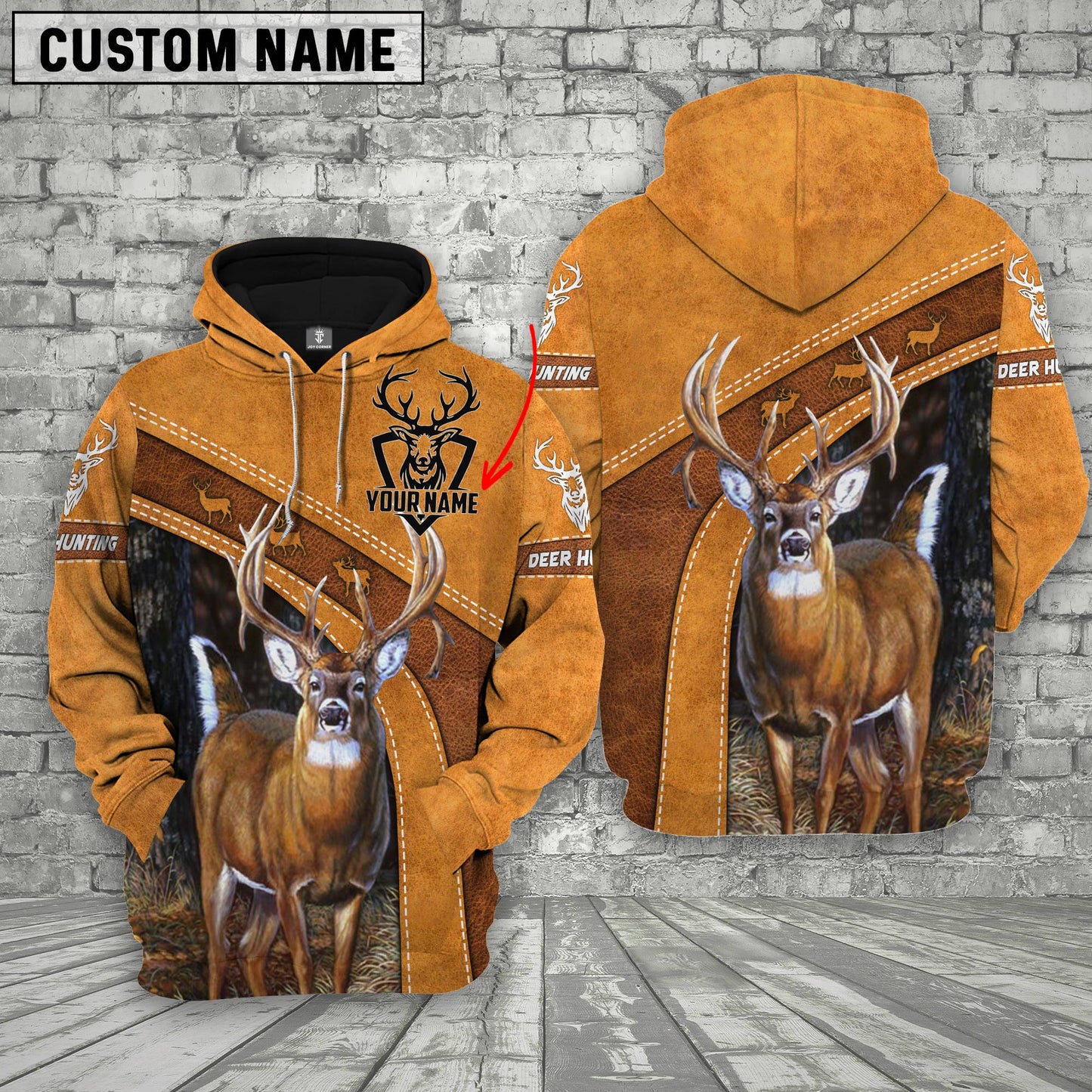 Custom Name Hunting Deer Orange Style Shirt 3D All Over Printed Clothes