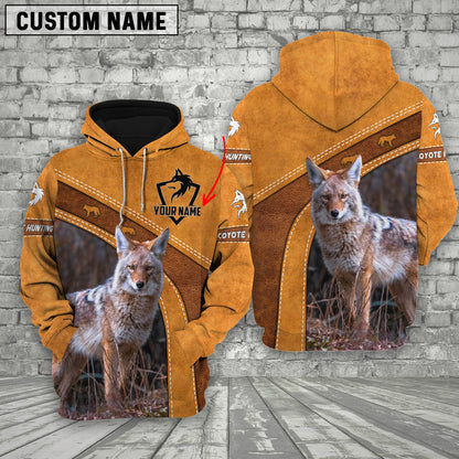 Custom Name Hunting Coyote Orange Style Shirt 3D All Over Printed Clothes