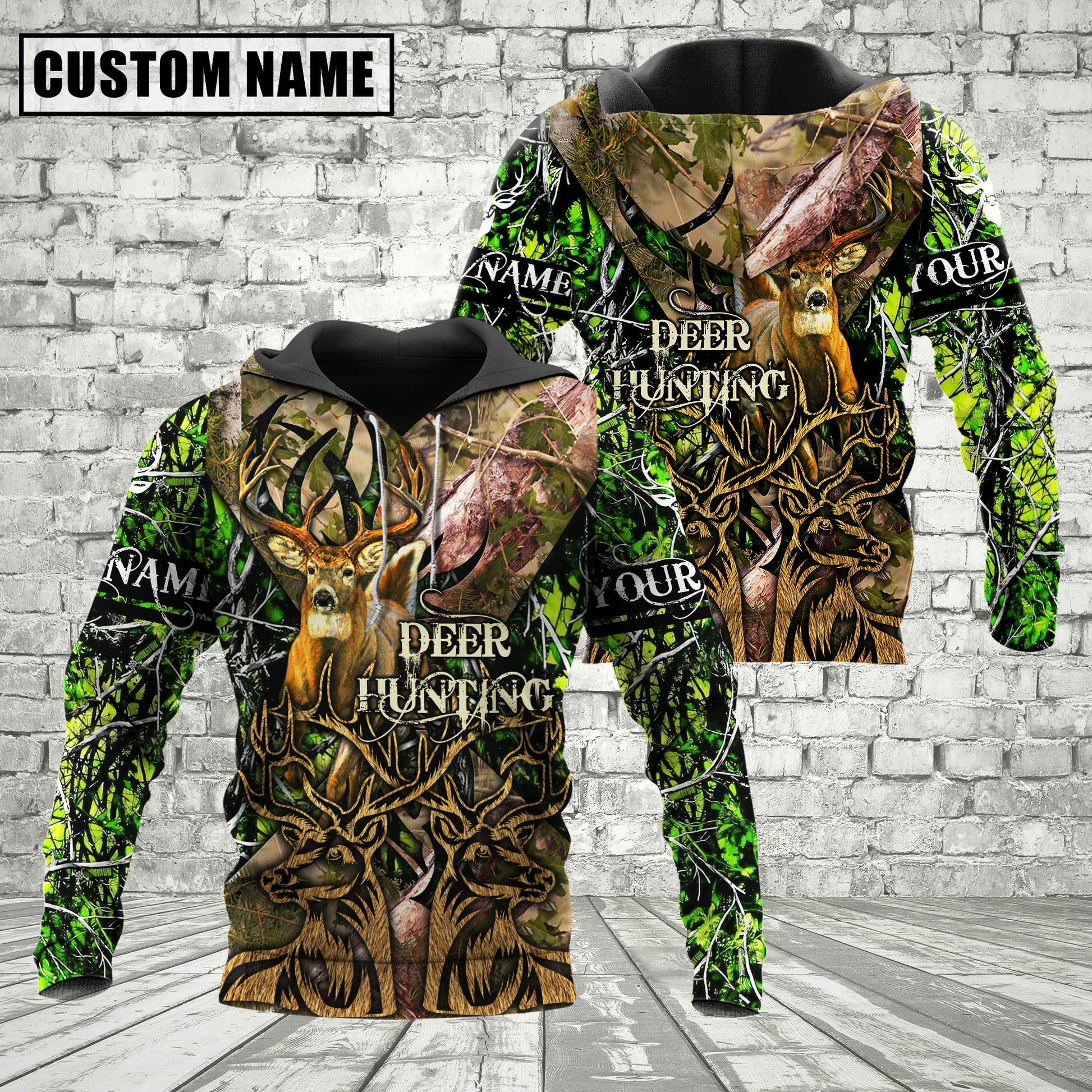 Custom Name Deer Hunting Camo Style Shirt 3D All Over Printed Clothes