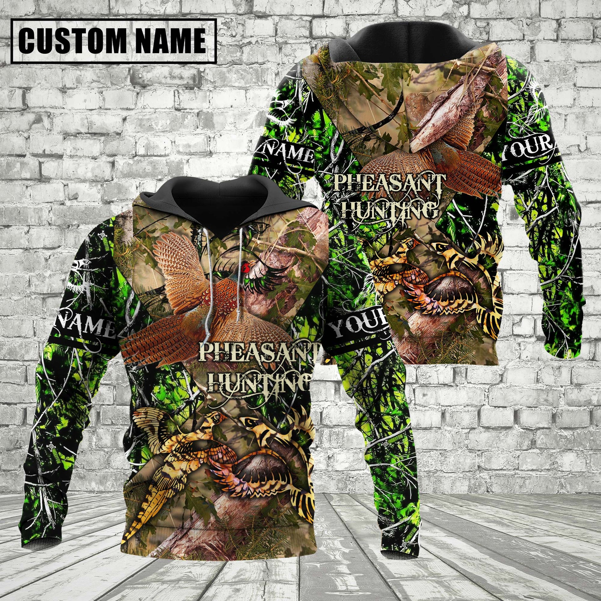 Custom Name Pheasant Hunting Camo Style Shirt 3D All Over Printed Clothes