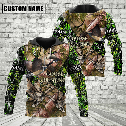 Custom Name Goose Hunting Camo Style Shirt 3D All Over Printed Clothes