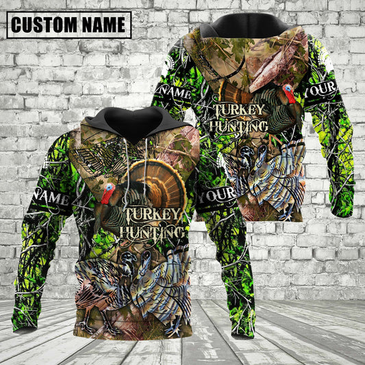 Custom Name Turkey Hunting Camo Style Shirt 3D All Over Printed Clothes