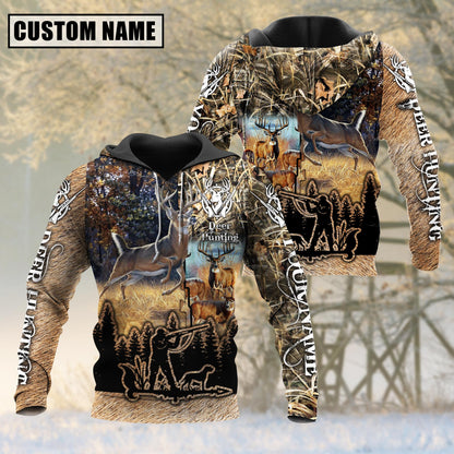 Custom Name Deer Hunting Camo Style Shirt 3D All Over Printed Clothes