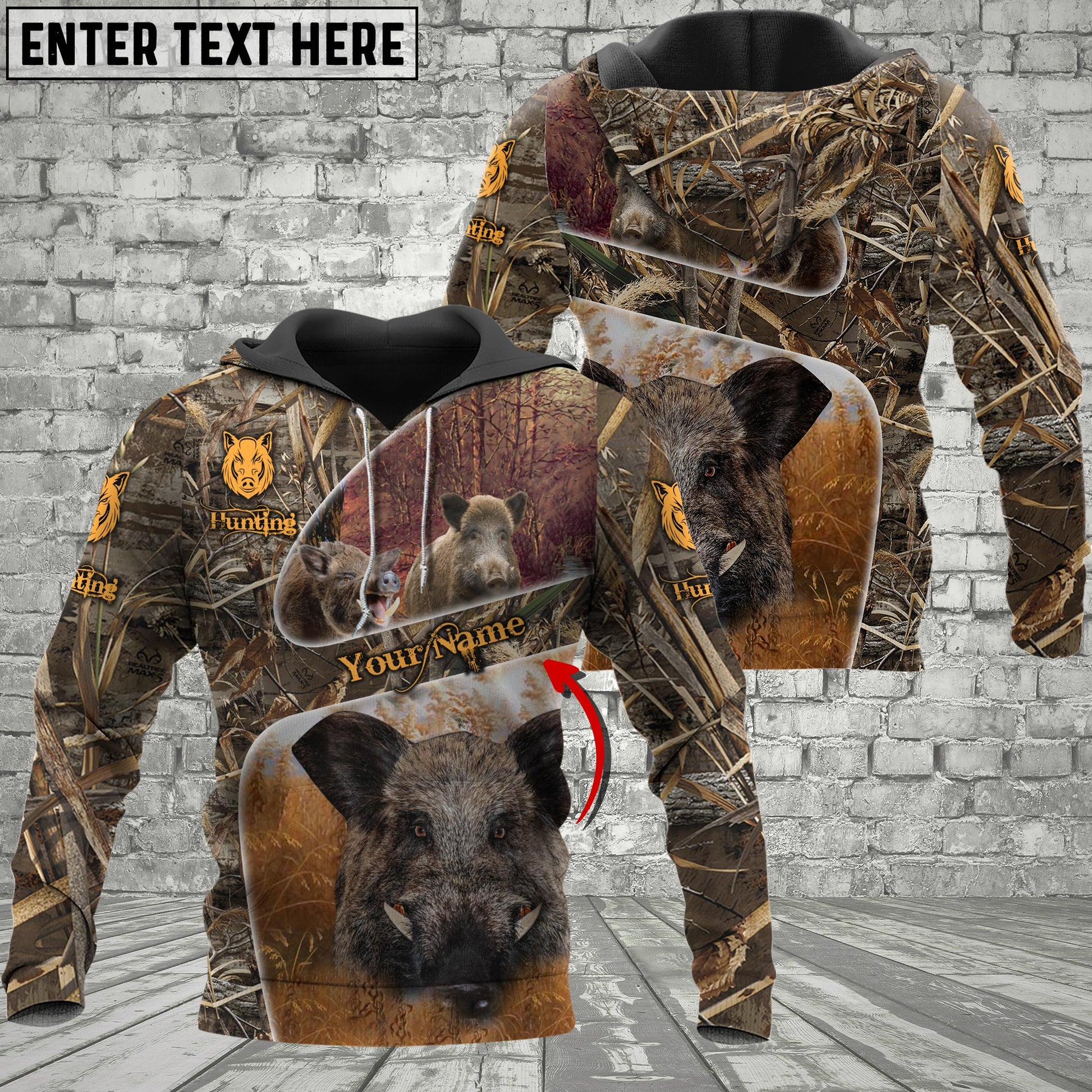 Custom Name Boar Hunting Camo 3D All Over Printed Clothes