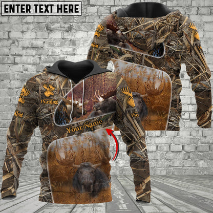 Custom Name Moose Hunting Camo 3D All Over Printed Clothes