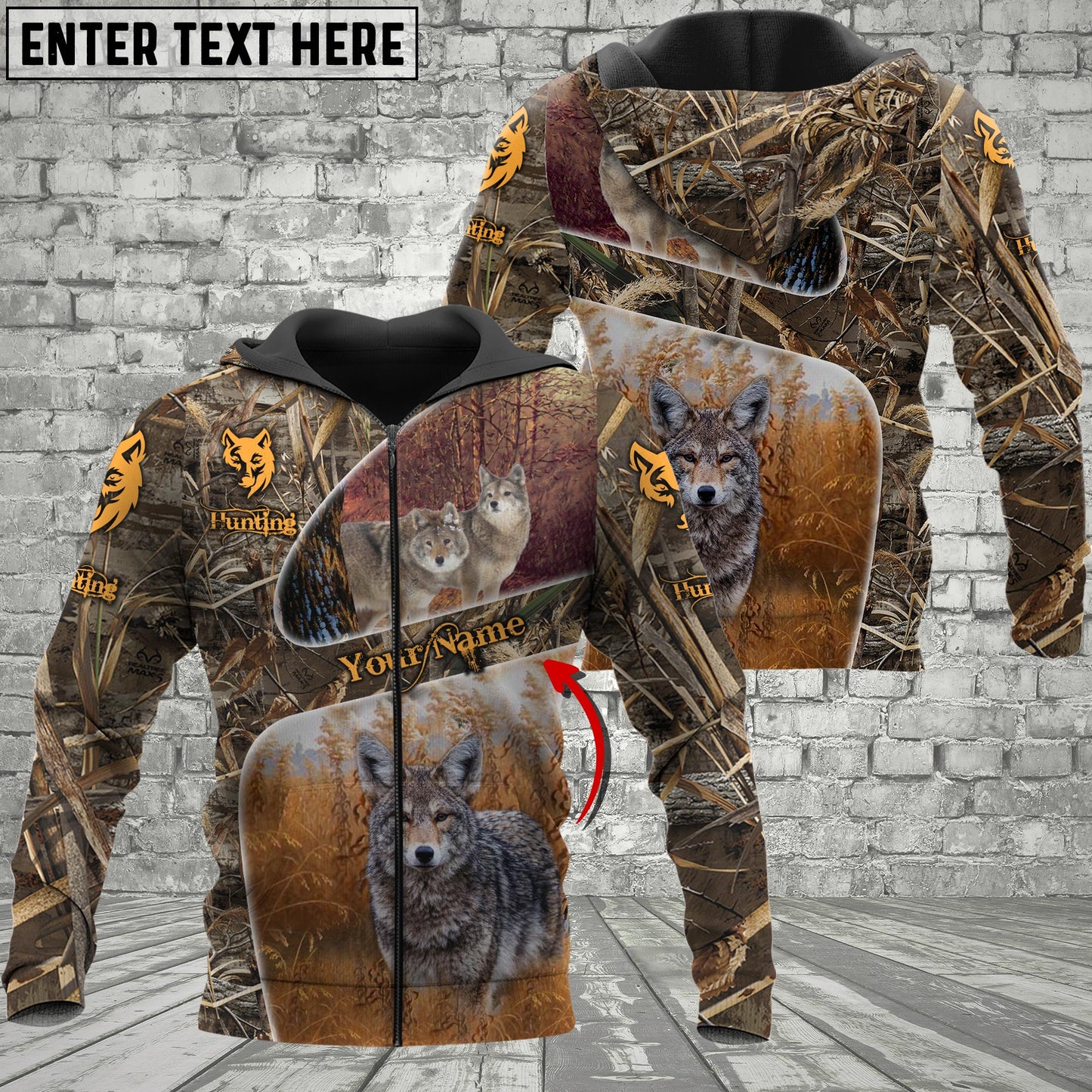 Custom Name Coyote Hunting Camo 3D All Over Printed Clothes