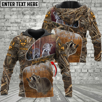 Custom Name Racoon Hunting Camo 3D All Over Printed Clothes