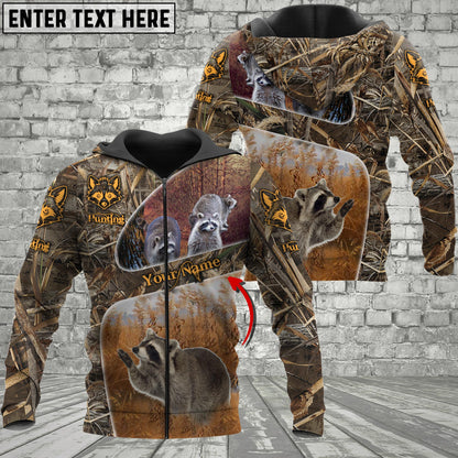 Custom Name Racoon Hunting Camo 3D All Over Printed Clothes