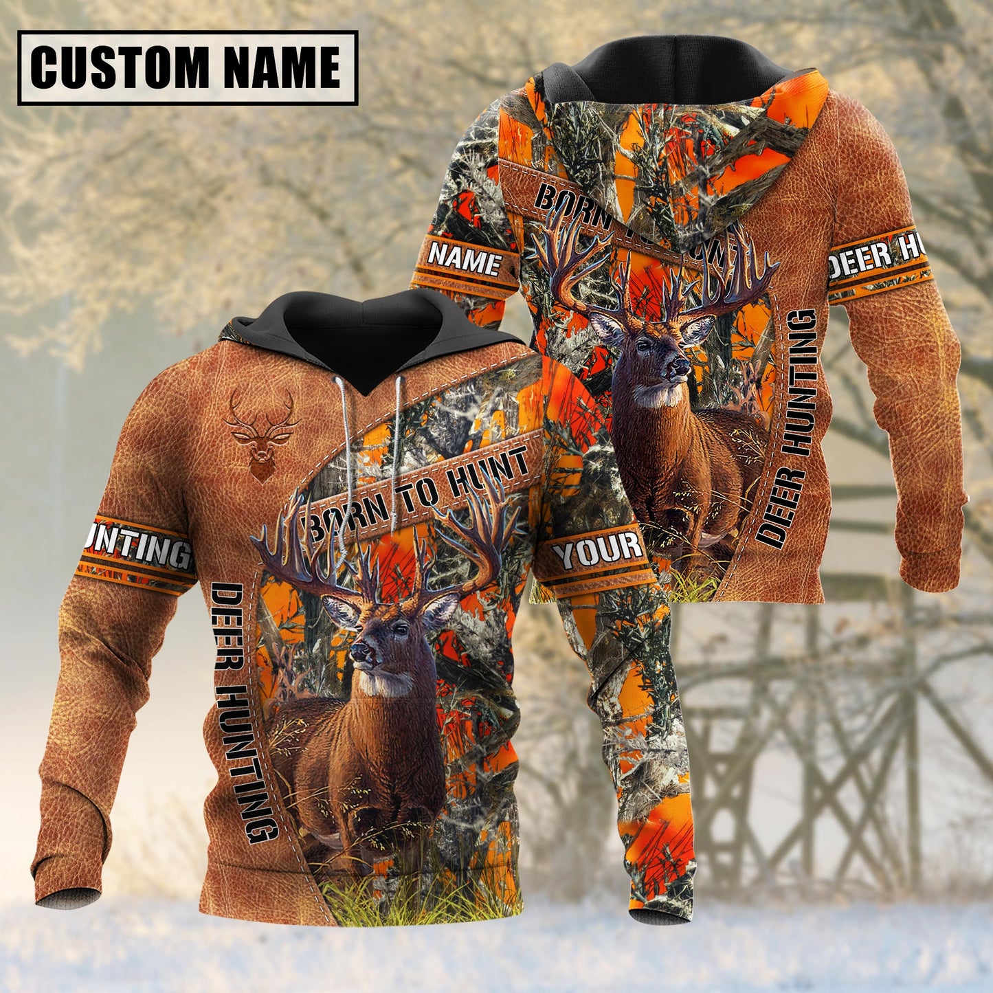 Personalized Name Loralle Born To Hunt Deer Hunting 3D All Over Printed Clothes