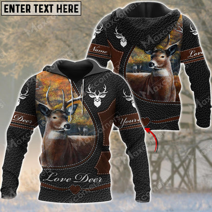 Personalized Name Love Deer Hunting 3D All Over Printed Clothes