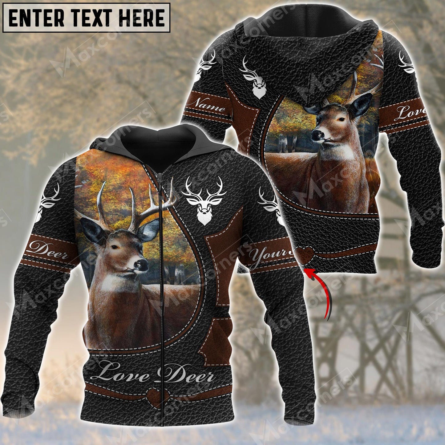 Personalized Name Love Deer Hunting 3D All Over Printed Clothes