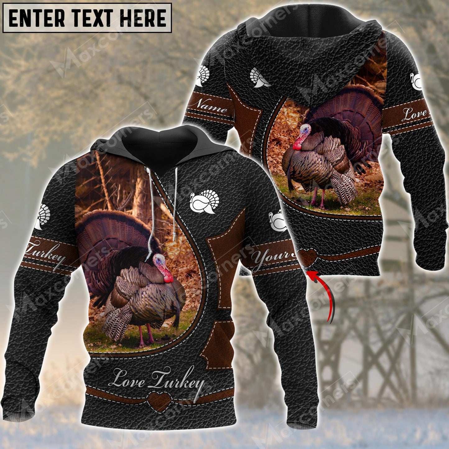 Personalized Name Love Turkey Hunting 3D All Over Printed Clothes