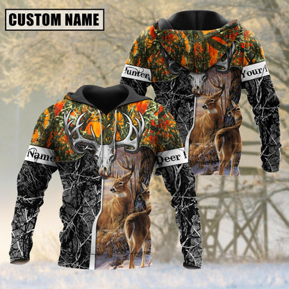 Beautiful Deer Hunting Camo Personalized 3D Hoodie For Hunting Lover