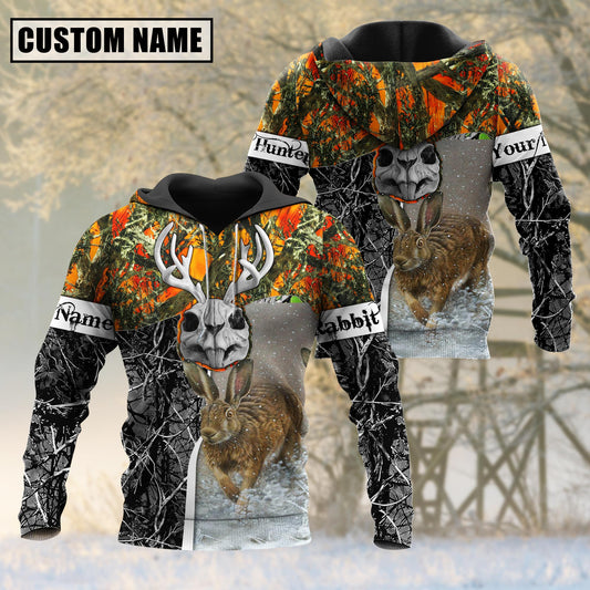 Beautiful Rabbit Hunting Camo Personalized 3D Hoodie For Hunting Lover