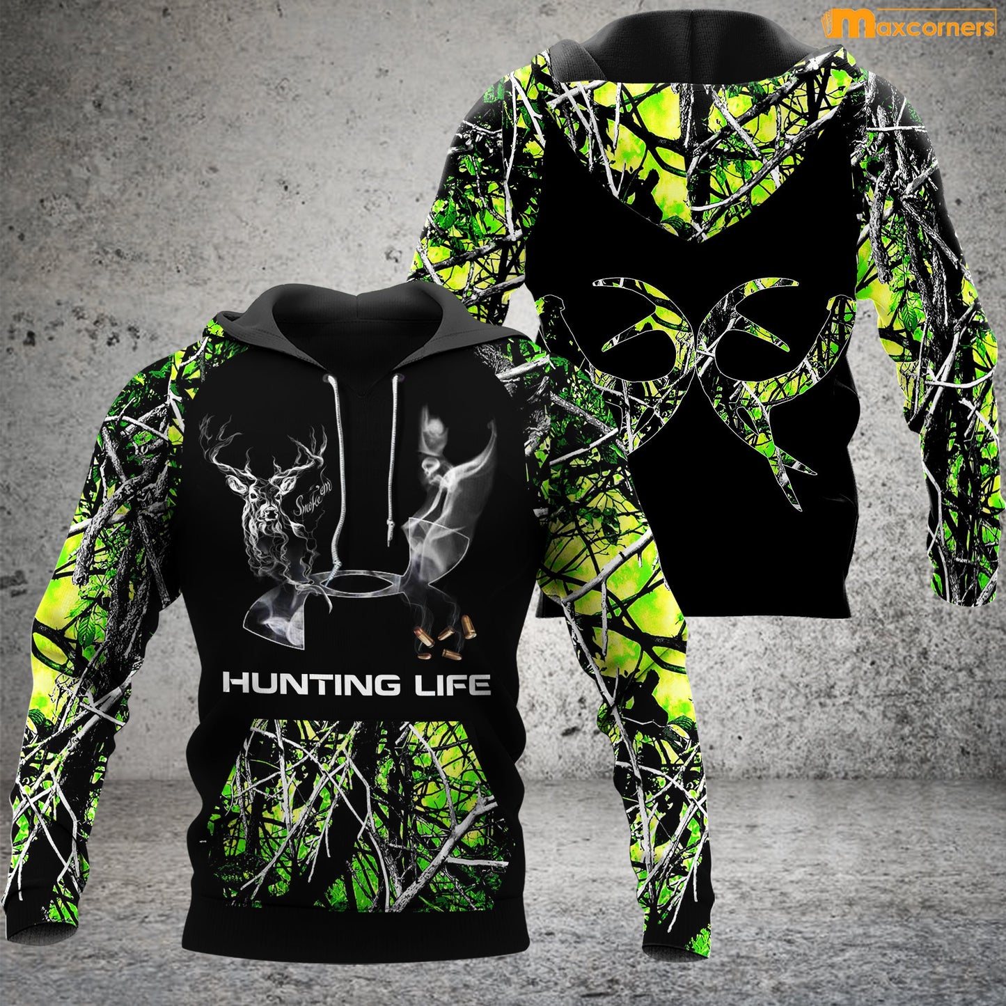 Personalized Deer Hunting Hoodie Green