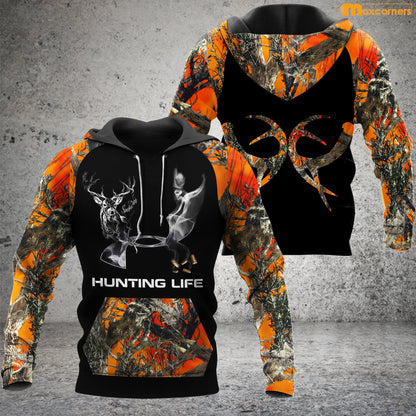 Personalized Deer Hunting Hoodie Orange