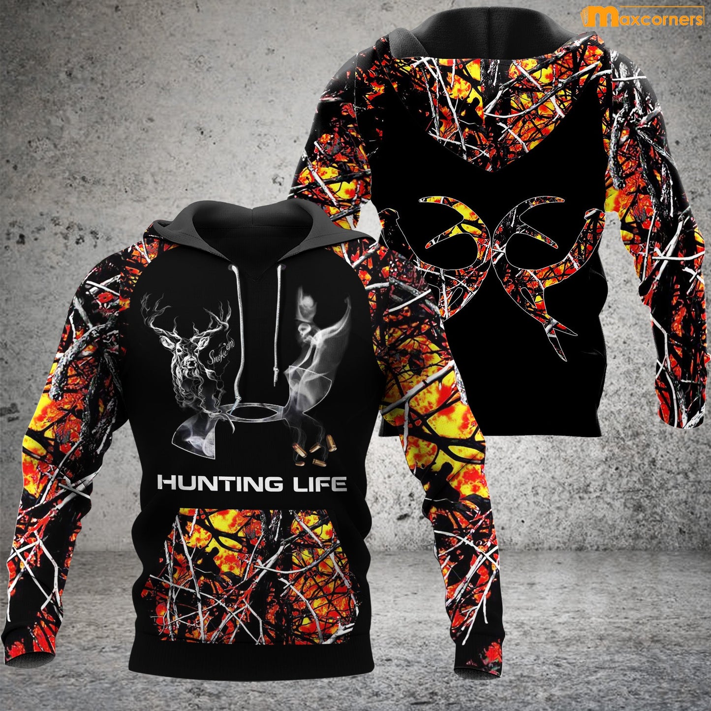 Personalized Deer Hunting Hoodie Red