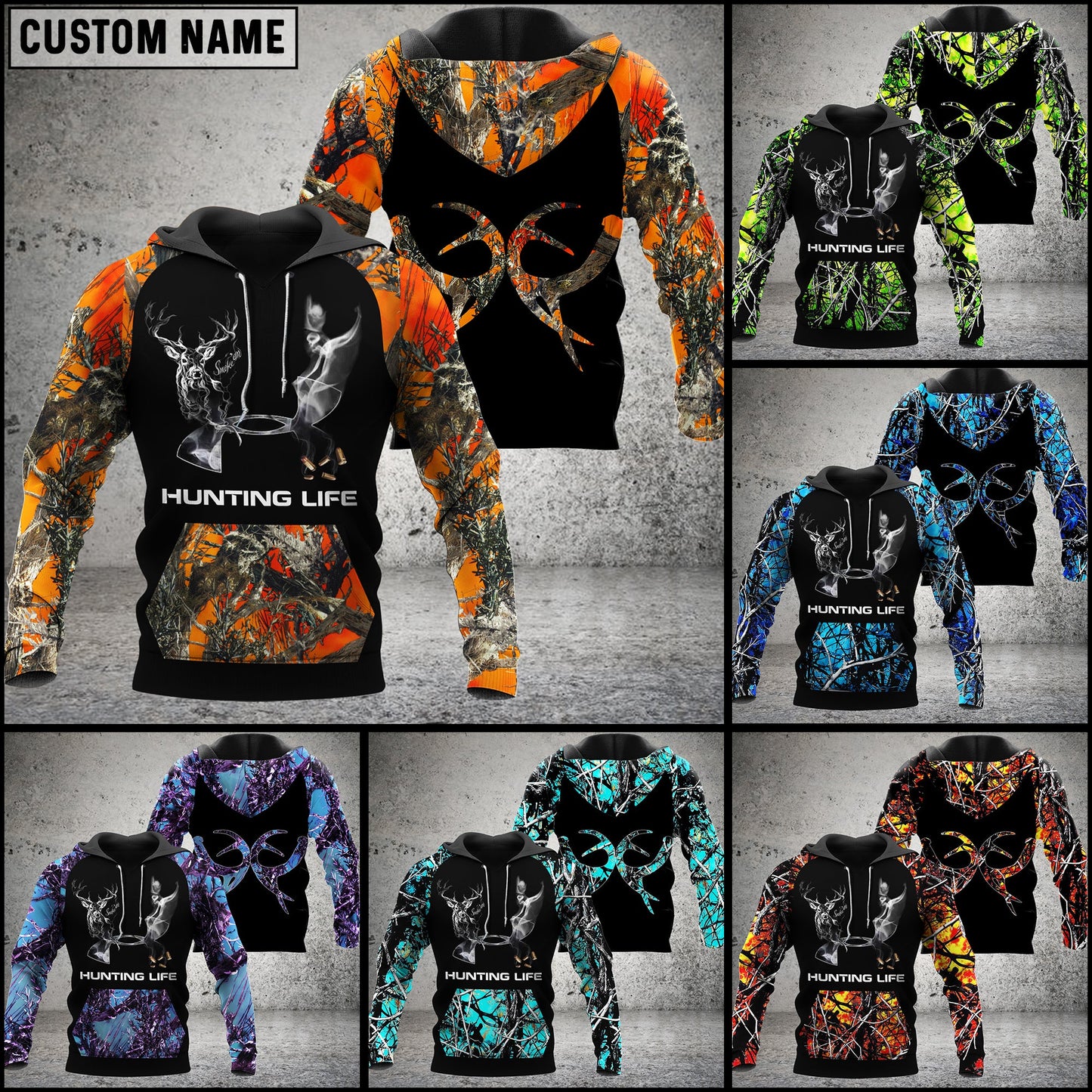 Personalized Deer Hunting Hoodie Orange