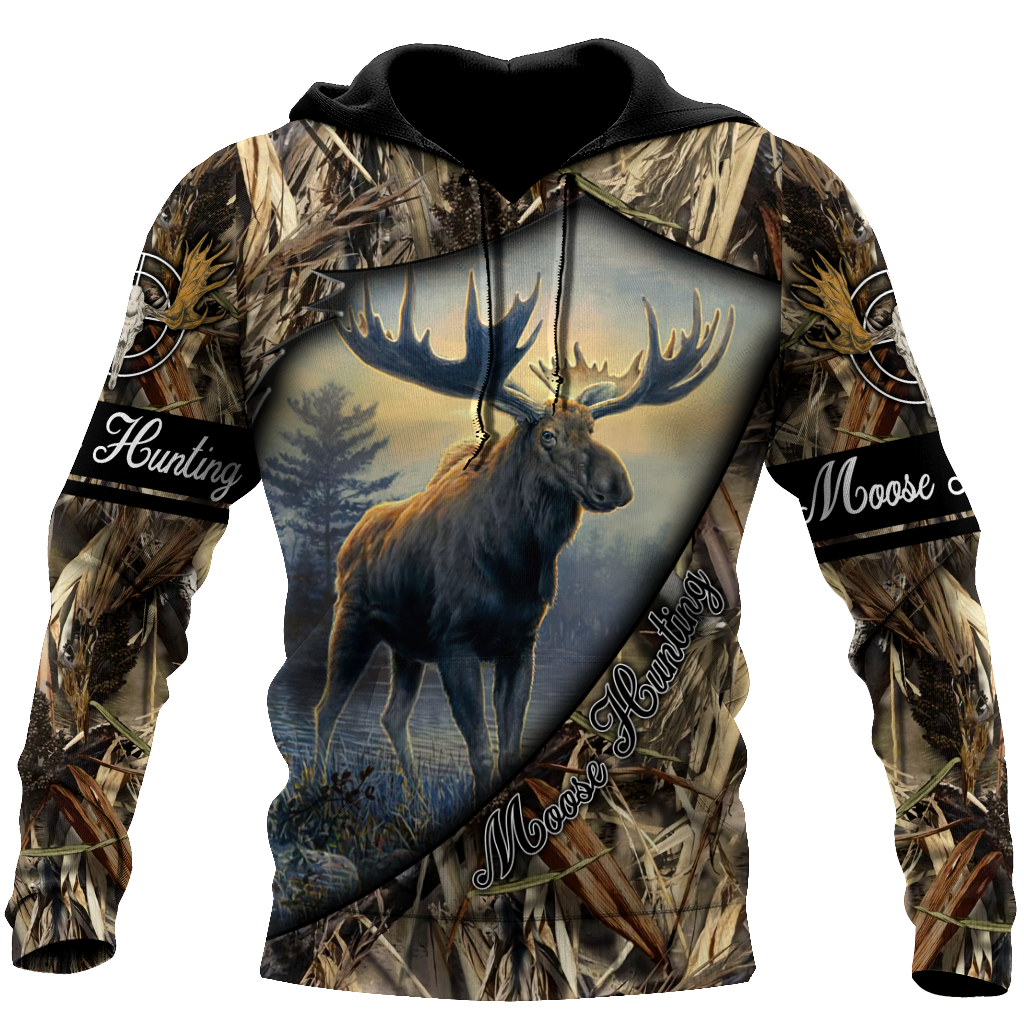 Moose Hunting 3D Over Printed Hoodie