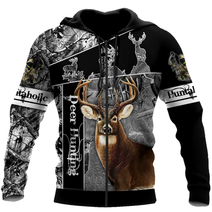 Huntaholic 3 Deer Hunting 3D All Over Printed Shirts Gift For Hunter