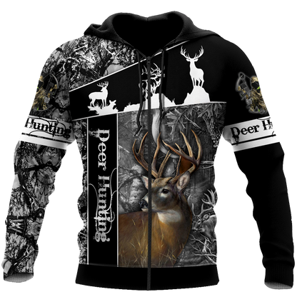 Huntaholic 5 Deer Hunting 3D All Over Printed Shirts Gift For Hunter