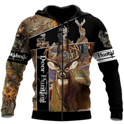 Huntaholic Deer Hunting 3D All Over Printed Shirts Gift For Hunter