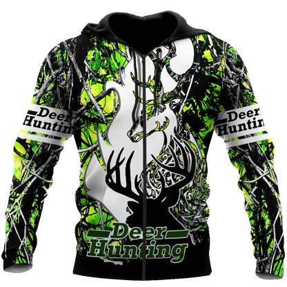 Light Green Deer Hunting 3D Custom All Over Printed Shirts Gift For Hunter