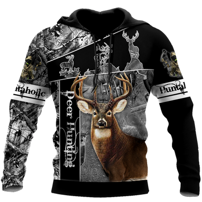 Huntaholic 3 Deer Hunting 3D All Over Printed Shirts Gift For Hunter