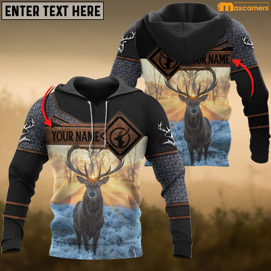 Deer Hunting Personalized Name 3D Over Printed Hoodie